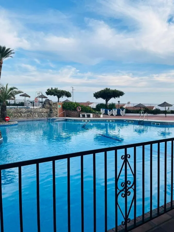 Pool seen from a balcony